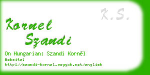 kornel szandi business card