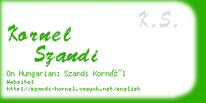 kornel szandi business card